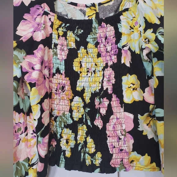 Who What Wear Garden Floral Bardot Top Cropped Linen Blend Size Medium - Picture 13 of 15